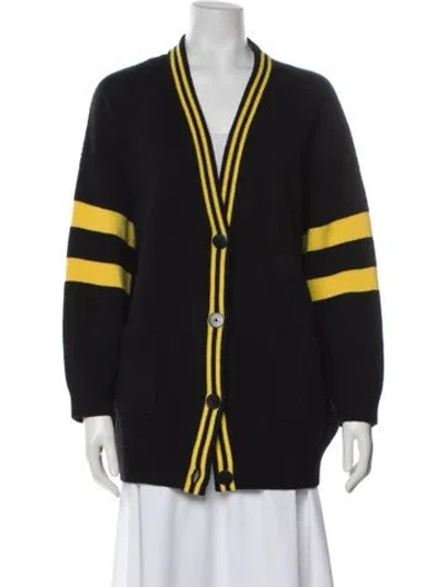 Pre-owned Sandro Wool Striped Sweater In Black