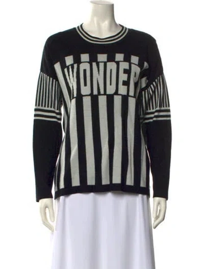Pre-owned Sandro Wool Striped Sweater In Black
