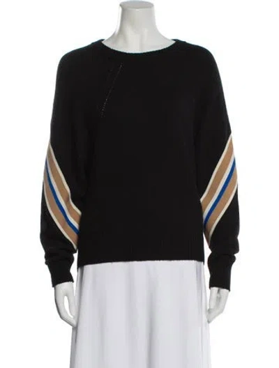 Pre-owned Sandro Wool Striped Sweater In Black