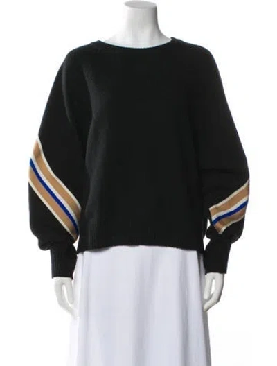 Pre-owned Sandro Wool Striped Sweater In Black