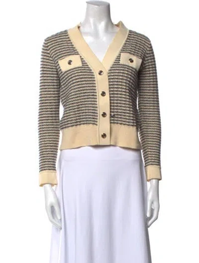 Pre-owned Sandro Wool Striped Sweater In Blue