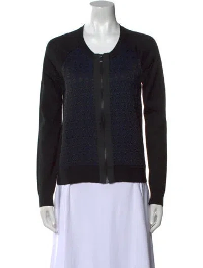 Pre-owned Sandro Wool Striped Sweater In Blue