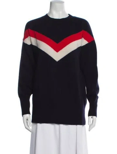 Pre-owned Sandro Wool Striped Sweater In Blue