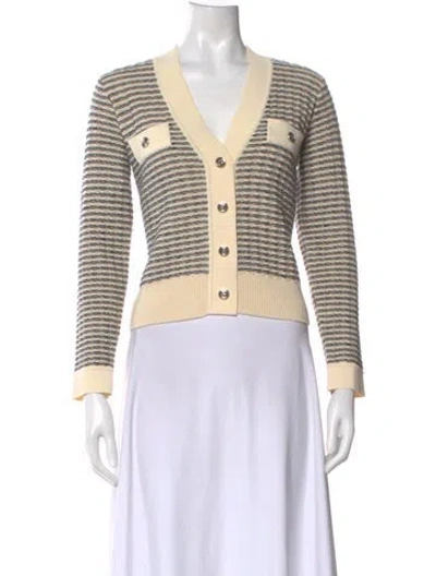 Pre-owned Sandro Wool Striped Sweater In Blue