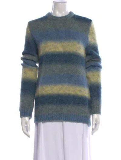 Pre-owned Sandro Wool Striped Sweater In Blue