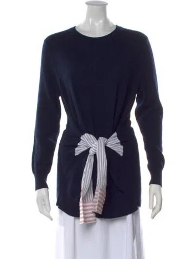 Pre-owned Sandro Wool Striped Sweater In Blue