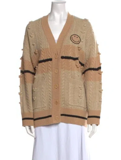 Pre-owned Sandro Wool Striped Sweater In Neutral