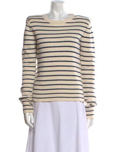 Pre-owned Sandro Wool Striped Sweater In Neutral