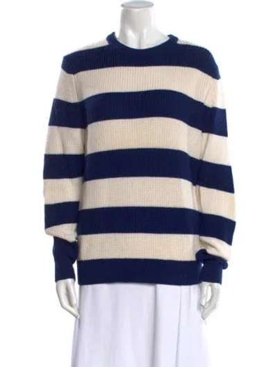 Pre-owned Sandro Wool Striped Sweater In Neutral