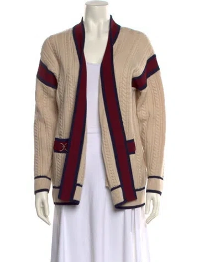 Pre-owned Sandro Wool Striped Sweater In Neutral