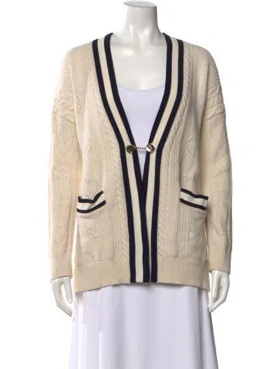 Pre-owned Sandro Wool Striped Sweater In Neutral