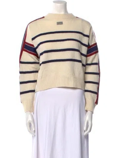Pre-owned Sandro Wool Striped Sweater In Neutral