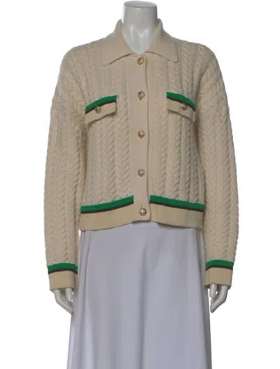 Pre-owned Sandro Wool Striped Sweater In Neutral