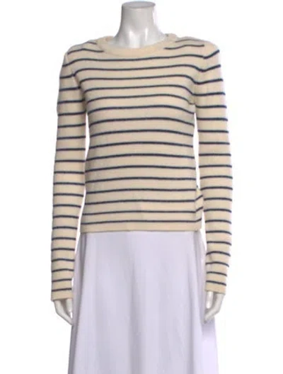 Pre-owned Sandro Wool Striped Sweater In Neutral