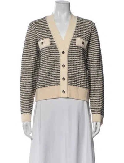 Pre-owned Sandro Wool Striped Sweater In Neutral