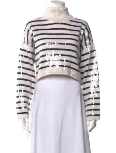 Pre-owned Sandro Wool Striped Sweater In Neutrals