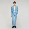 Sandro Wool Suit Jacket In Blue