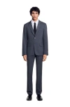 Sandro Wool Suit Jacket In Mocked Grey