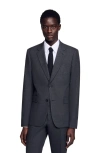 Sandro Wool Suit Jacket In Black