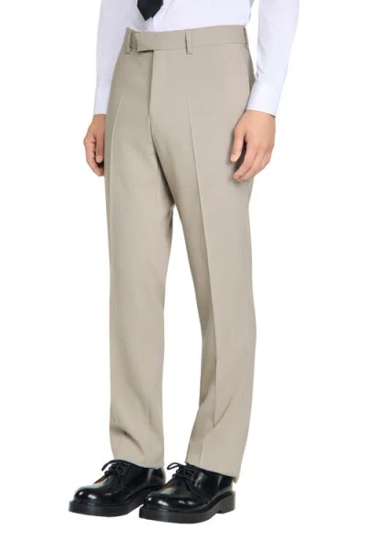 Sandro Wool Suit Trousers In Gray
