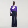Sandro Wool Suit Trousers In Blue