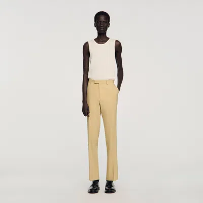 Sandro Classic Fit Wool Suit Trousers In Neutral