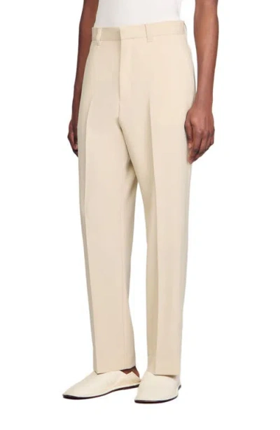 Sandro Wool Suit Trousers In White