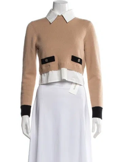 Pre-owned Sandro Wool Sweater In Black/brown/white