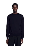 Sandro Merino Wool Sweater In Blue