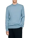 Sandro Wool High Neck Sweater In Blue