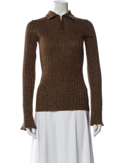 Pre-owned Sandro Wool Sweater In Brown