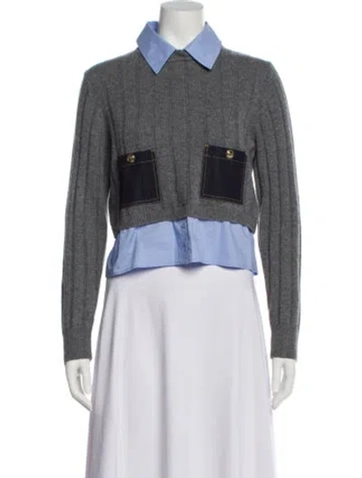 Pre-owned Sandro Wool Sweater In Gray