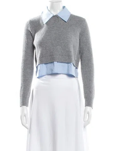 Pre-owned Sandro Wool Sweater In Gray