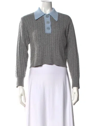 Pre-owned Sandro Wool Sweater In Gray