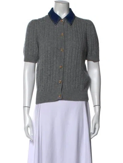 Pre-owned Sandro Wool Sweater In Grey