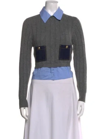 Pre-owned Sandro Wool Sweater In Grey