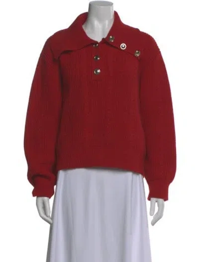 Pre-owned Sandro Wool Sweater In Red