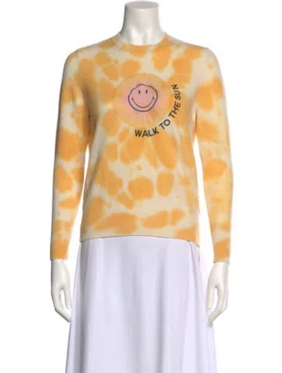 Pre-owned Sandro Wool Tie-dye Print Sweater In Yellow