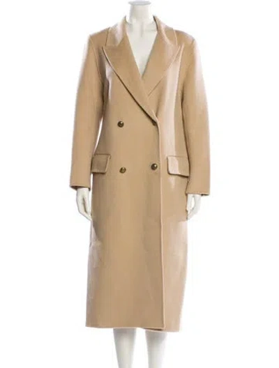 Pre-owned Sandro Wool Trench Coat In Neutral