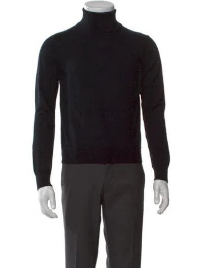 Pre-owned Sandro Wool Turtleneck Pullover In Black