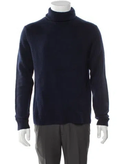 Pre-owned Sandro Wool Turtleneck Pullover In Blue
