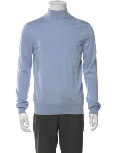 Pre-owned Sandro Wool Turtleneck Pullover In Blue
