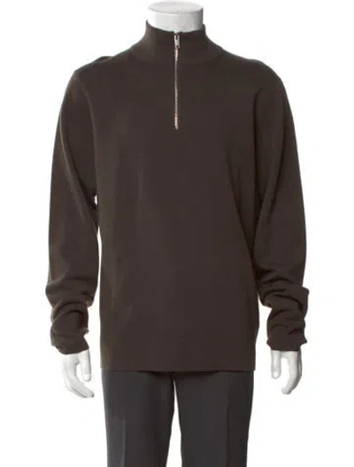 Pre-owned Sandro Wool Turtleneck Pullover In Brown