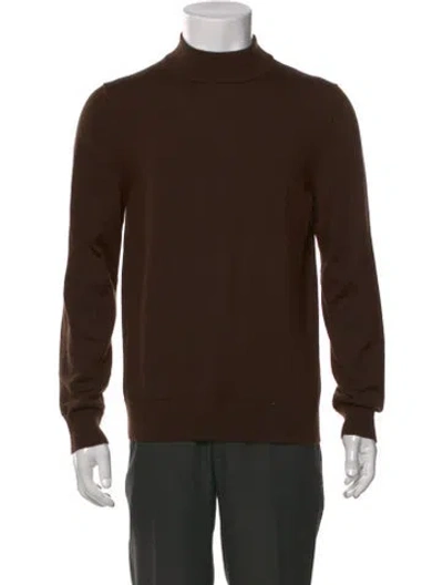 Pre-owned Sandro Wool Turtleneck Pullover In Brown
