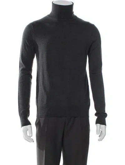 Pre-owned Sandro Wool Turtleneck Pullover In Gray