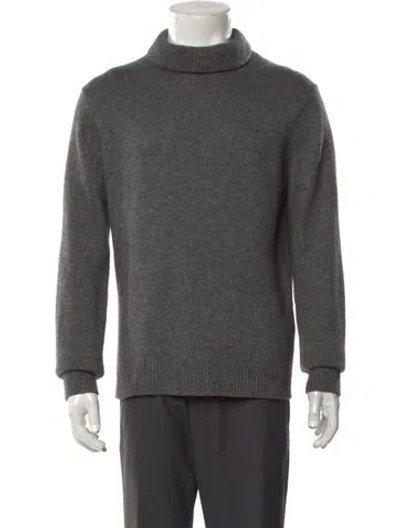 Pre-owned Sandro Wool Turtleneck Pullover In Gray