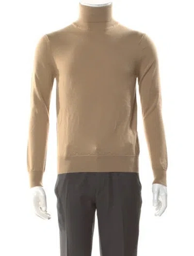 Pre-owned Sandro Wool Turtleneck Pullover In Neutral