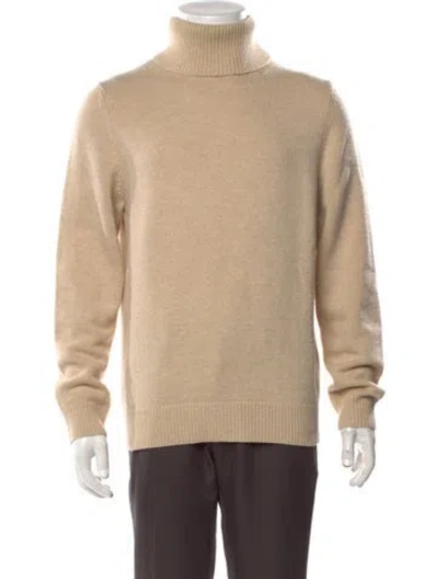 Pre-owned Sandro Wool Turtleneck Pullover In Neutral