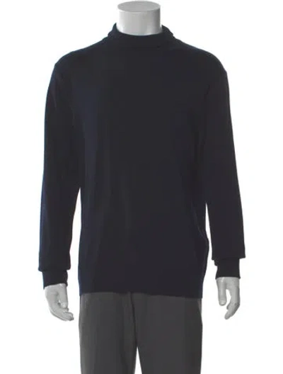 Pre-owned Sandro Wool Turtleneck Pullover W/ Tags In Blue