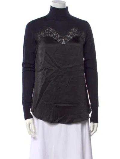Pre-owned Sandro Wool Turtleneck Sweater In Black